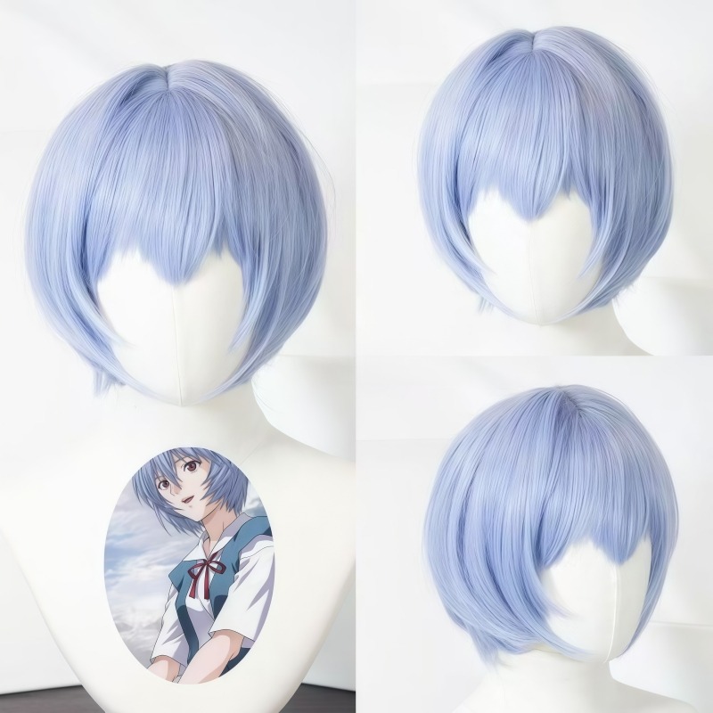 EVA 아야나미 레이 코스프레 가발 짧은 머리 새로운  - Evangelion Anime Merchandise 리뷰 및 가격