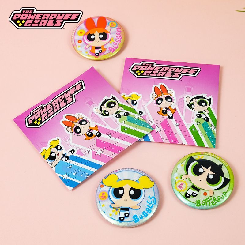 공식 파워퍼프 걸즈 상품 풀 세트: 틴 배지 블라인드  - Anime Girl Merchandise 리뷰 및 가격