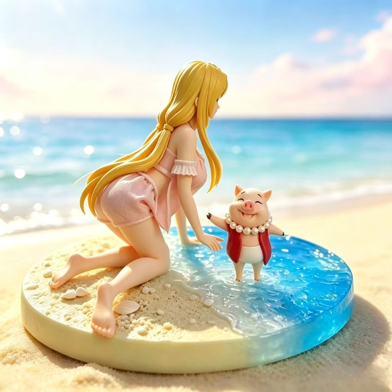 액션 인형/게임/애니메이션/상품 해변에서 무릎을 꿇은  - Anime Girl Merchandise 리뷰 및 가격