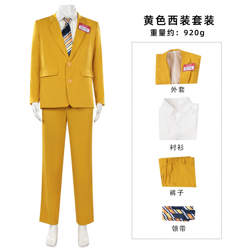 남성용 호러 테마 노란색 정장 세트 블레이저 바지 셔츠 - Anime Merchandise Men 리뷰 및 가격