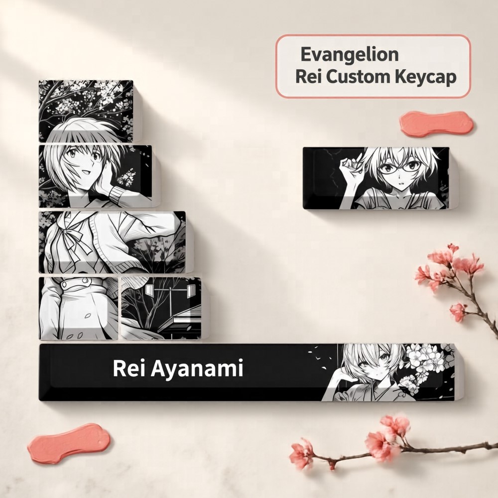 7키/세트 키캡 네온 제세닉스 에반게리온 아야나미 레이 - Evangelion Anime Merchandise 리뷰 및 가격